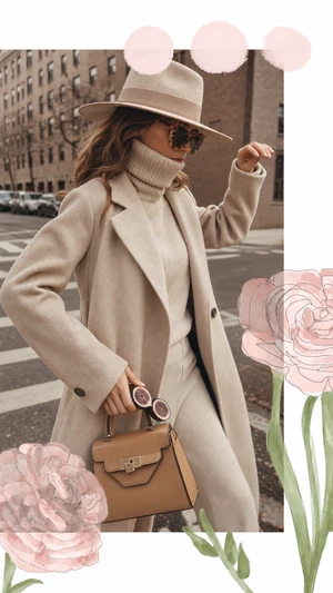 Floral collage template